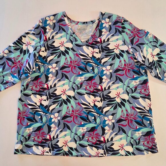 NWOT - Jessica London Floral 3/4 Sleeve Top – Size 22/24 - Picture 3 of 9